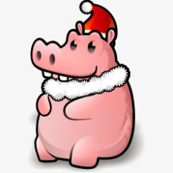 粉红犀牛动物圣诞节素材
