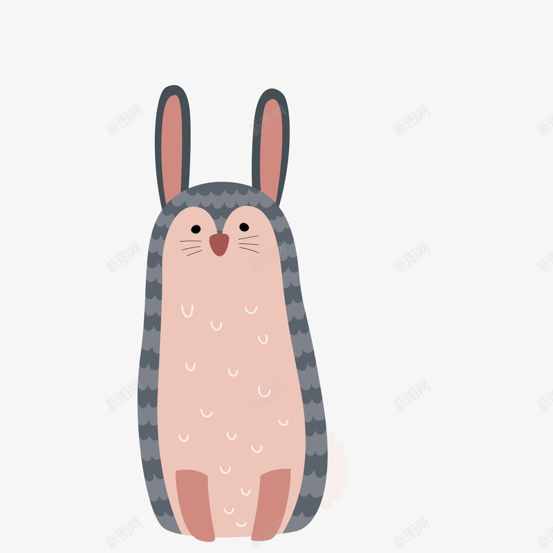 一只手绘的卡通兔子矢量图ai免抠素材_88icon https://88icon.com 一只兔子 动物 卡通 可爱 手绘 花纹 野兔 长耳朵 矢量图