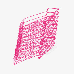 线条箭头粉红色粉笔图案素材