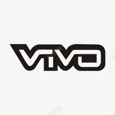 vivo黑色描边logo图标图标