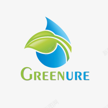 水滴绿叶logo图标图标