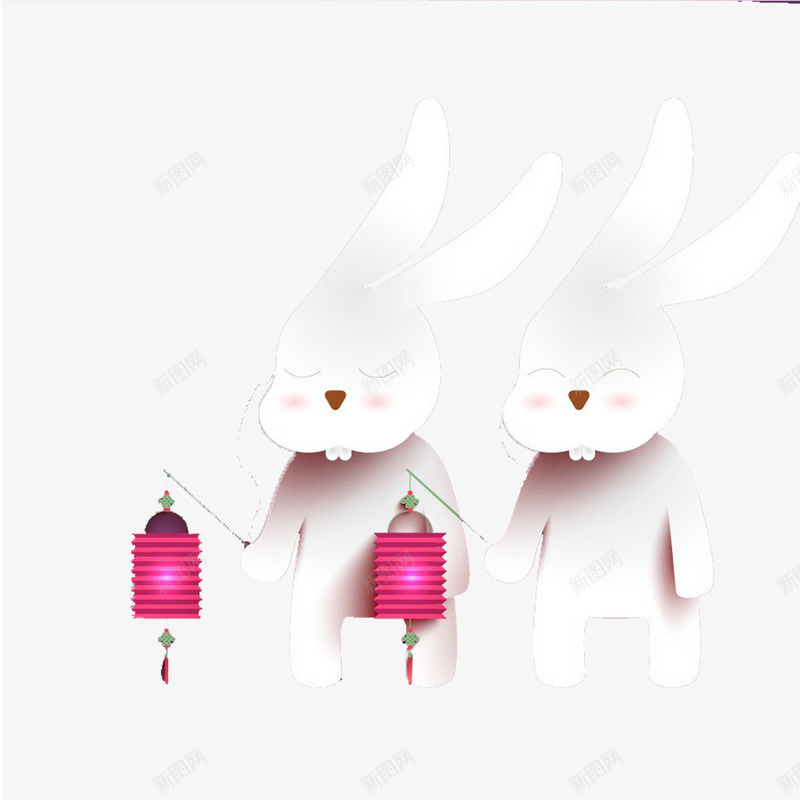 手绘提灯笼的小白兔png免抠素材_88icon https://88icon.com 兔子 动物 卡通手绘 可爱 呆萌 宠物 小兔子 水彩 白色