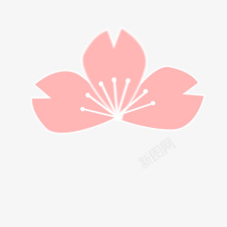 粉红色扁平风格花卉植物图案素材
