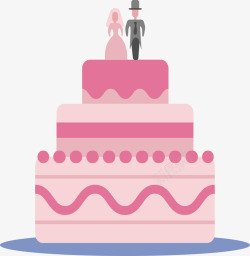 粉红色结婚蛋糕矢量图素材