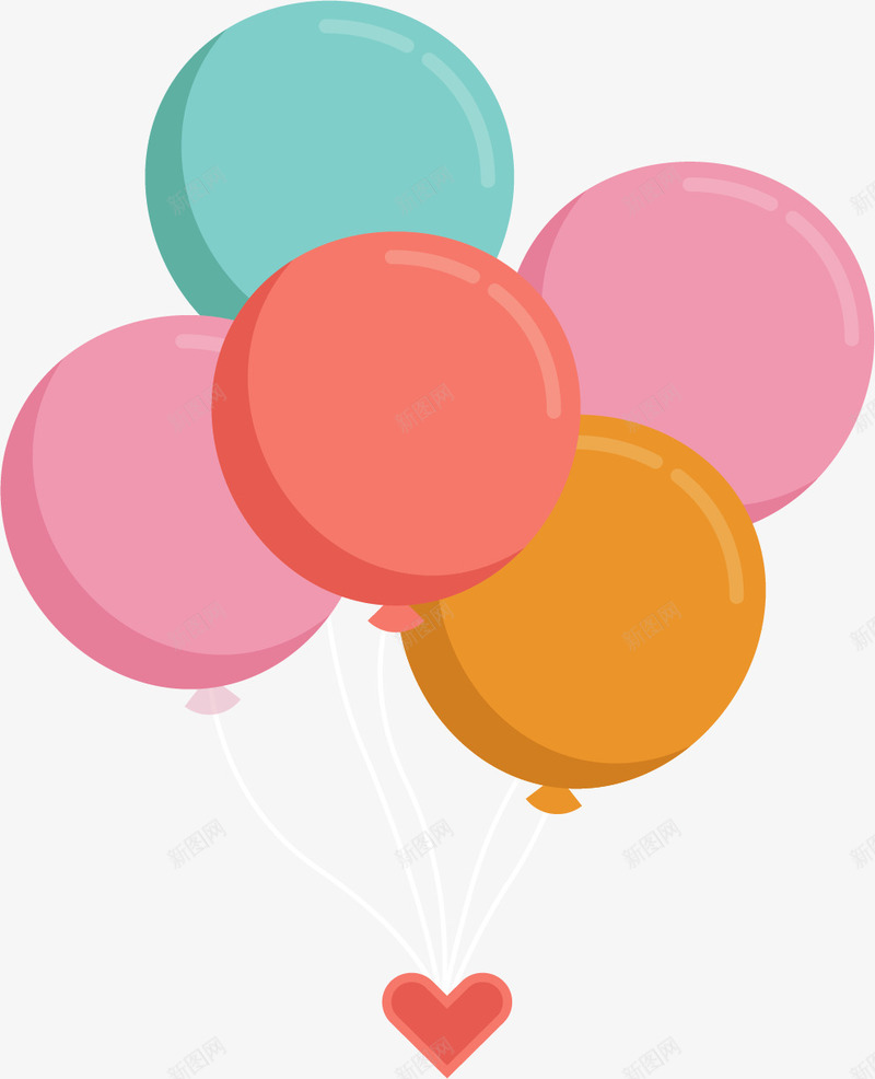 粉红可爱生日气球矢量图ai免抠素材_88icon https://88icon.com 气球 气球束 生日气球 矢量png 粉红气球 粉红色 矢量图