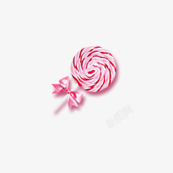 粉红蝴蝶结棒棒糖素材