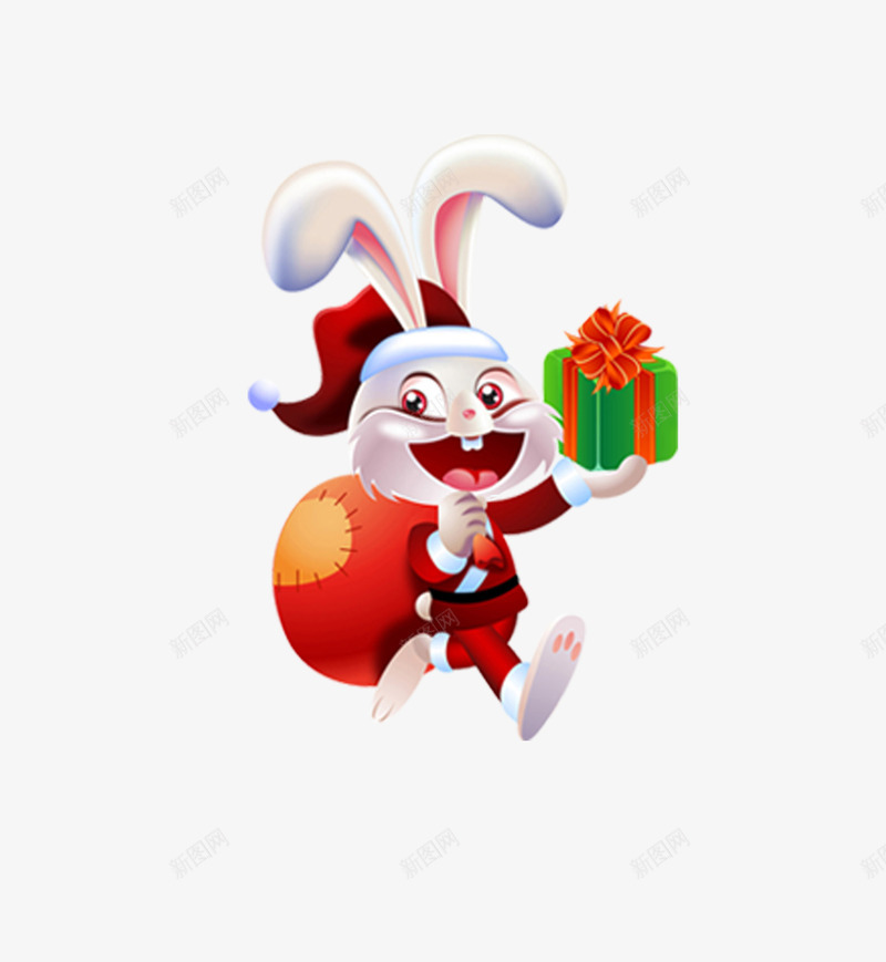 送礼的兔子png免抠素材_88icon https://88icon.com 兔子 包裹 喜庆 礼物 红色