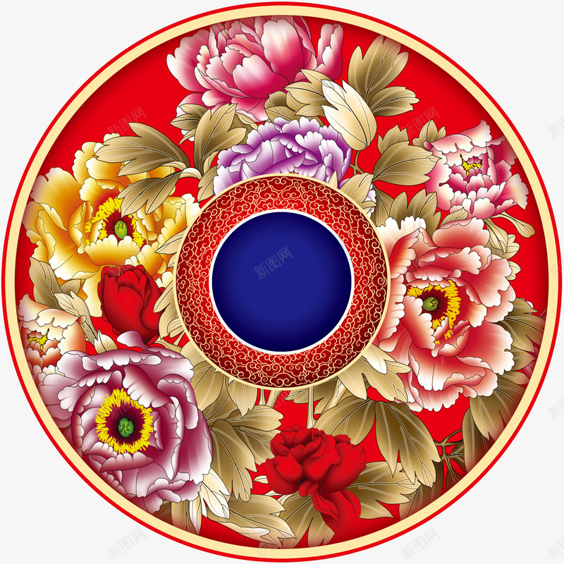 绚丽牡丹花纹分层psd免抠素材_88icon https://88icon.com 分层 牡丹花 素材 绚丽