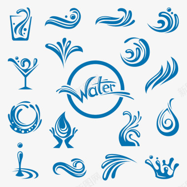 水滴图表手绘水滴图标图标