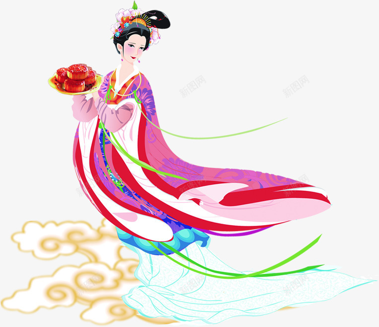 中秋节手绘粉红色衣服美女png免抠素材_88icon https://88icon.com 中秋节 粉红色 美女 衣服