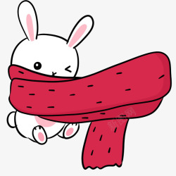 兔子小白兔红围巾素材