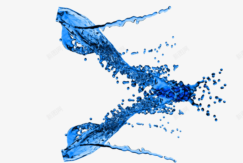 蓝色动感水花png免抠素材_88icon https://88icon.com 动感 水珠 水花 蓝色