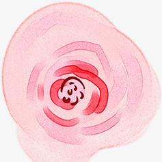 粉色卡通分层水墨花朵玫瑰素材
