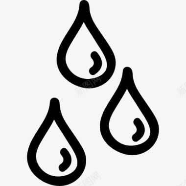 洗涤符号水滴手绘轮廓图标图标