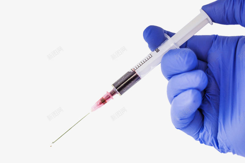 打针手势png免抠素材_88icon https://88icon.com 医疗 医疗素材 手势 手绘疫苗打针插画 打针 疫苗打针 蓝色手套 针筒