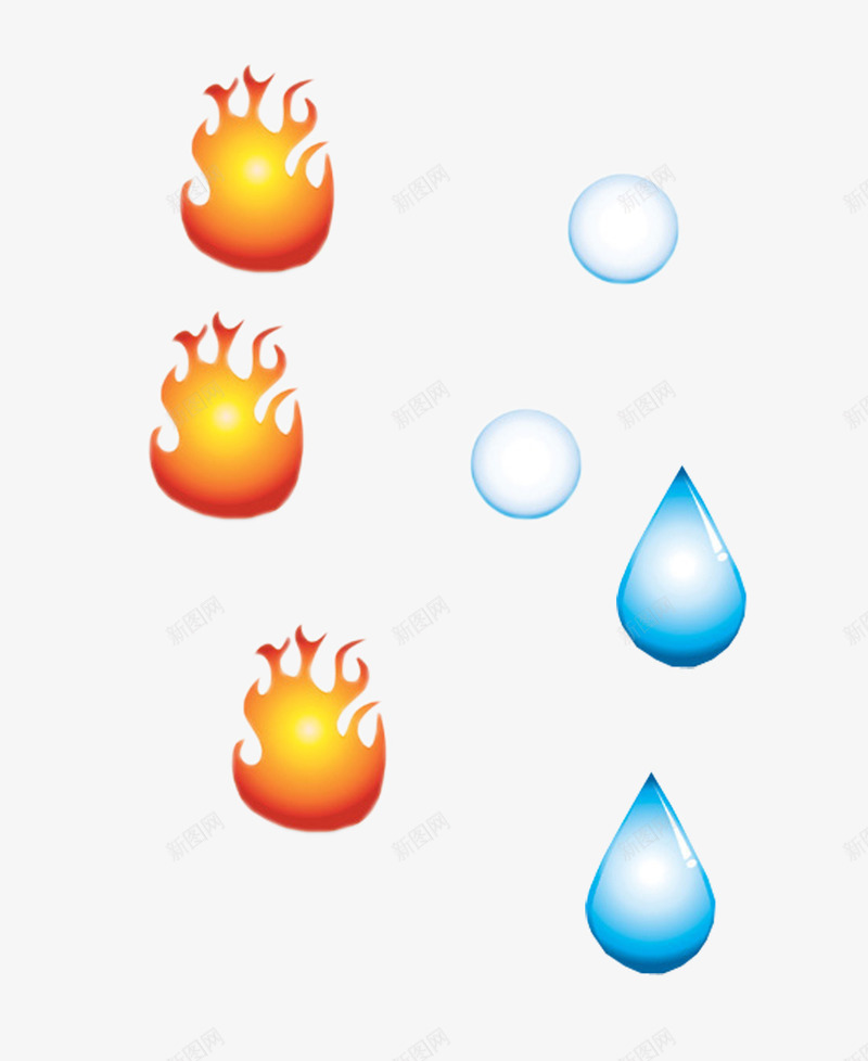 火焰与水滴png免抠素材_88icon https://88icon.com 卡通水滴 卡通火焰 水泡 水滴 火焰