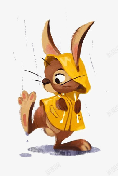 兔子png免抠素材_88icon https://88icon.com 下雨 动物插画 卡通兔子 手绘兔子 雨衣