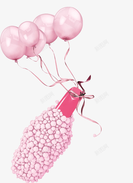 粉红气球漂浮装饰png免抠素材_88icon https://88icon.com 气球 漂浮 粉红 装饰