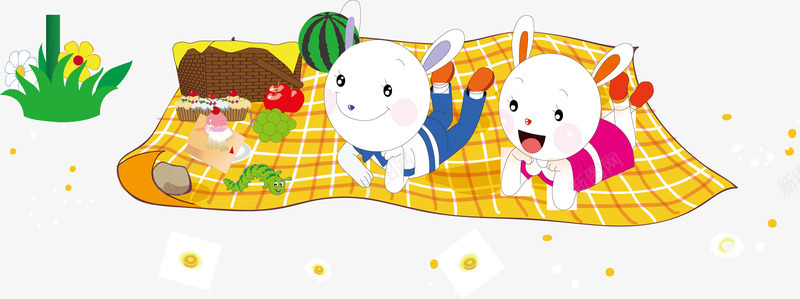 地毯餐布兔子卡通海报矢量图ai免抠素材_88icon https://88icon.com 兔子 兔子卡通 卡通兔子 地毯 矢量图
