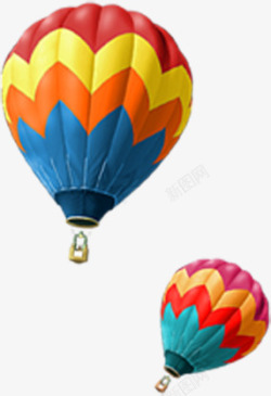 彩色条纹模糊热气球素材