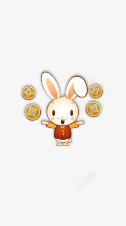 金币兔子素材