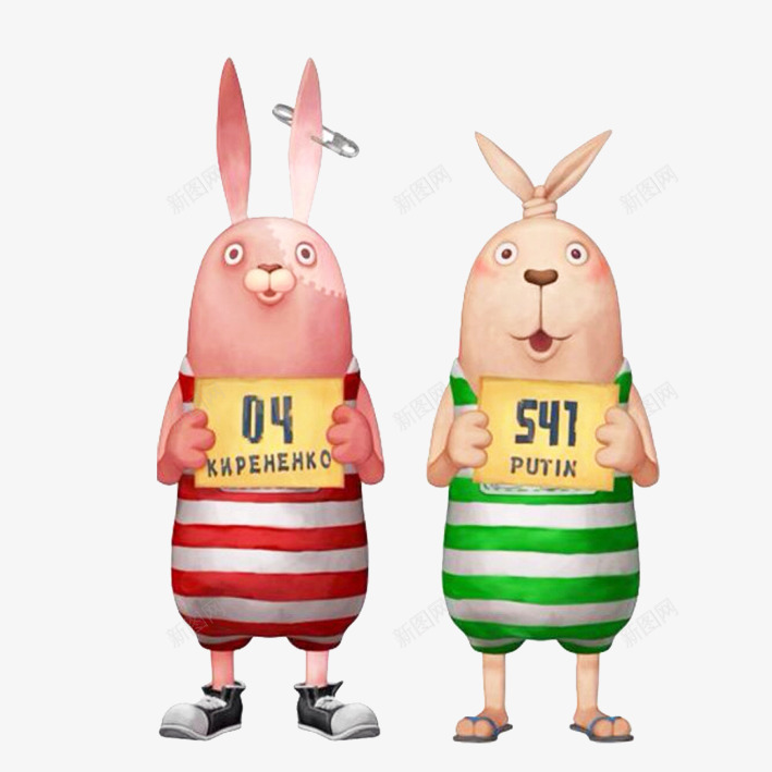 动漫节疯狂的兔子png免抠素材_88icon https://88icon.com 动漫节 好朋友 疯狂的兔子 红衣服 绿衣服