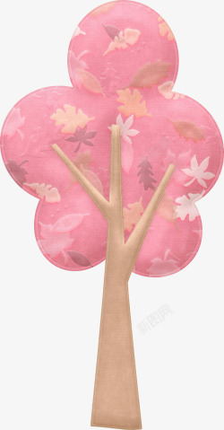 粉红色的树木装饰素材