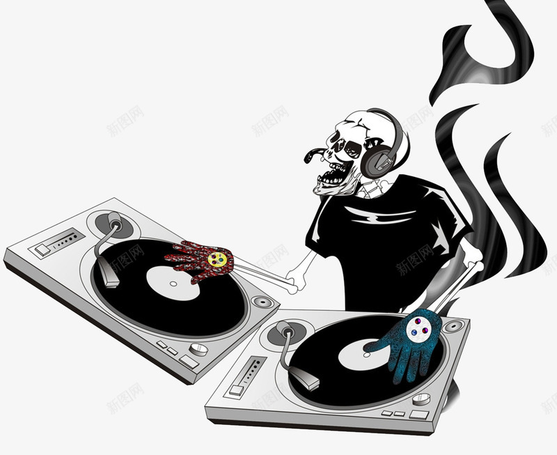 夜店DJ主持人png免抠素材_88icon https://88icon.com DJ主持人 DJ剪影 戴耳机的人 舞台 音乐 骷髅