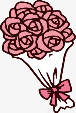 浪漫玫瑰花束矢量图素材