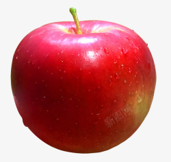 红苹果上的水珠素材