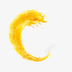 果汁水滴黄色果汁高清图片