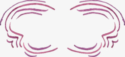 粉紫色蝴蝶线条边框素材