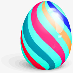 彩色条纹鸡蛋装饰图案素材