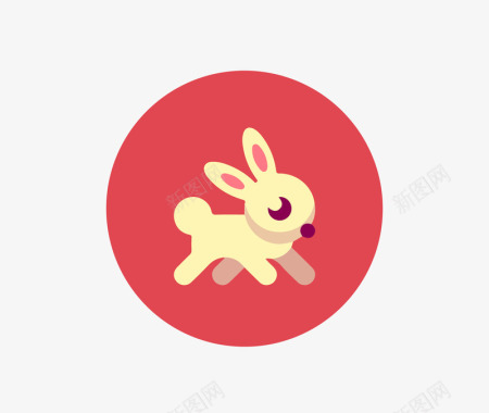 兔子奔跑的兔子矢量图图标图标