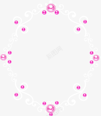 粉红珍珠花圈png免抠素材_88icon https://88icon.com 产品展示框 白色花纹 粉红珍珠 精美花纹