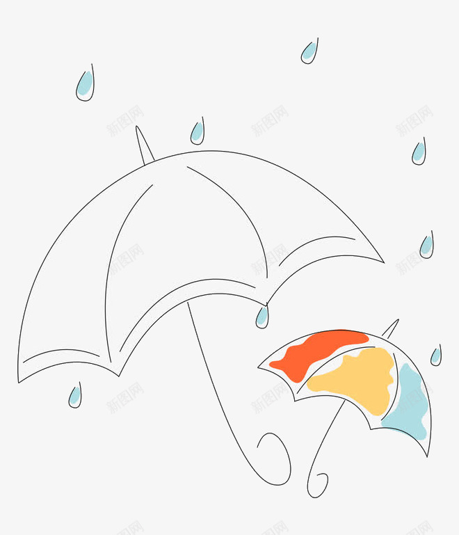 手绘水彩简约雨伞图png免抠素材_88icon https://88icon.com 下雨 卡通手绘 彩色 水彩 水滴 涂鸦 简约 雨水