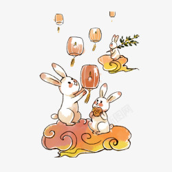 中秋节小兔子图素材