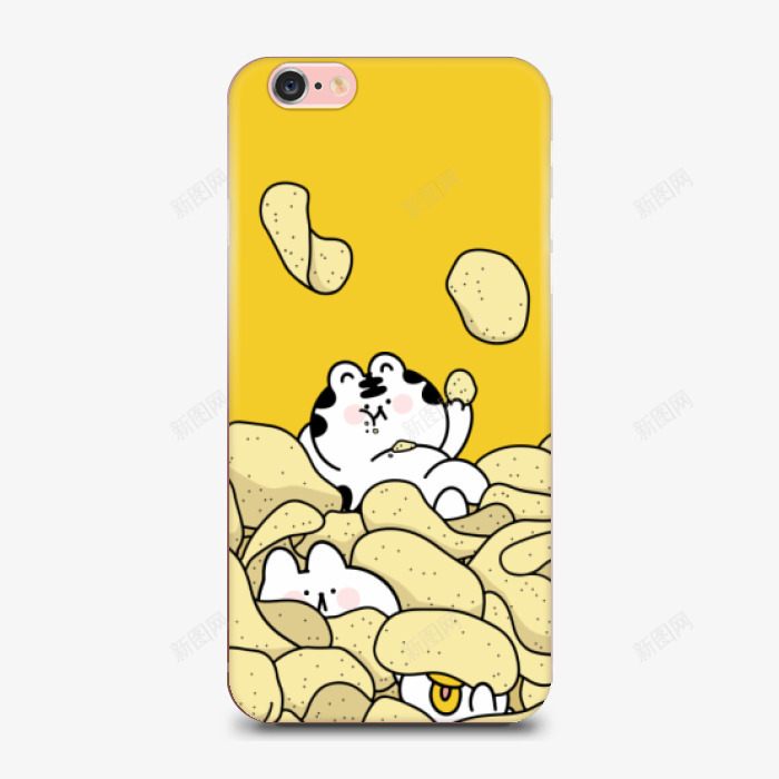 卡通老虎兔子吃薯片手机套png免抠素材_88icon https://88icon.com 兔子 卡通 吃薯片 手机套 插画 老虎 薯片堆