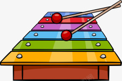 彩色潜水艇玩具插画彩色木琴手绘插画高清图片