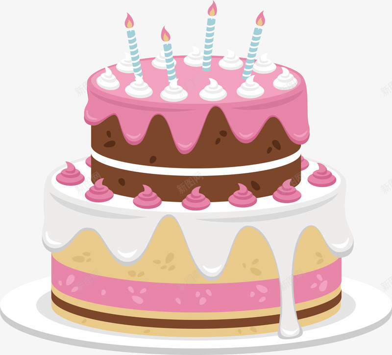 甜美粉色蛋糕png免抠素材_88icon https://88icon.com 可爱的蛋糕 甜美风 生日蛋糕 矢量png 粉红色蛋糕 蛋糕