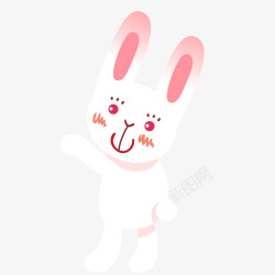 卡通可爱的小白兔矢量图素材