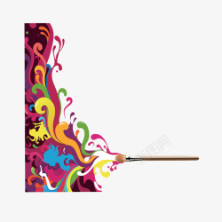 美术画笔彩条素材