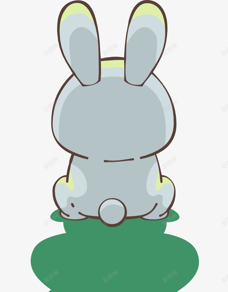 绿色卡通可爱兔子背影png免抠素材_88icon https://88icon.com Easter Happy 兔子 兔子简笔画 复活节 复活节快乐 小白兔 装饰图案