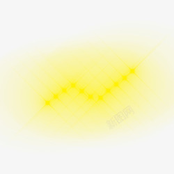 黄色十字光光点效果图案素材