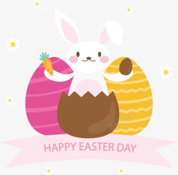 可爱复活节彩蛋兔子矢量图素材