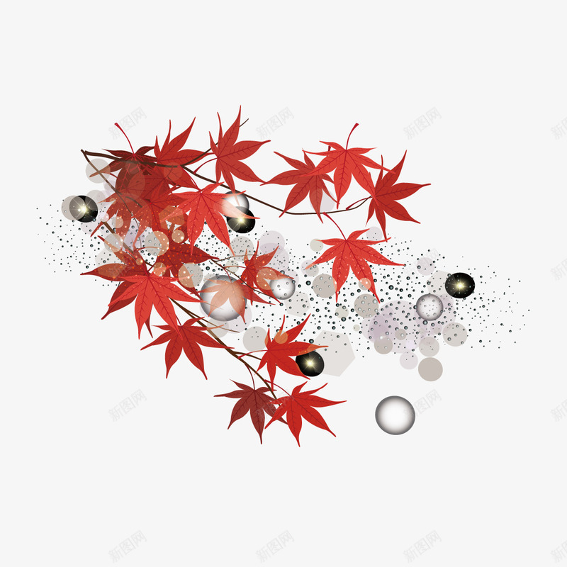 枫叶和光点png免抠素材_88icon https://88icon.com 光点 叶子 枫叶 红叶