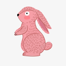 卡通粉红色的小兔子矢量图素材