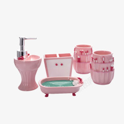 粉红可爱卫浴五件套素材