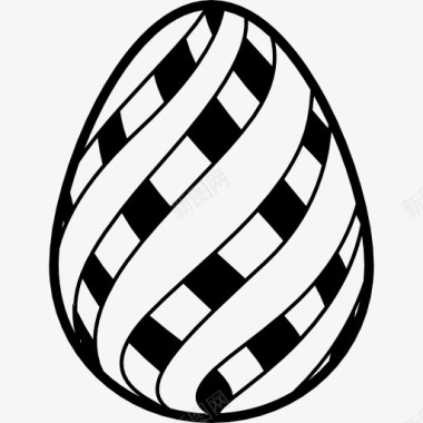 复活节彩蛋有两条纹风格装饰图标图标
