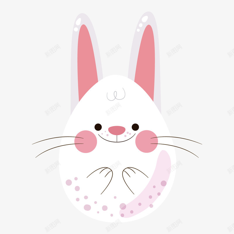 卡通白色复活节兔子彩蛋png免抠素材_88icon https://88icon.com 兔子耳朵 卡通动物 复活节装饰 小白兔 白色兔子 背景装饰